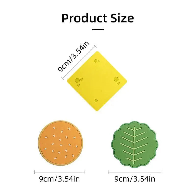 Food Slice PVC Coasters, Set of 8, 9 cm