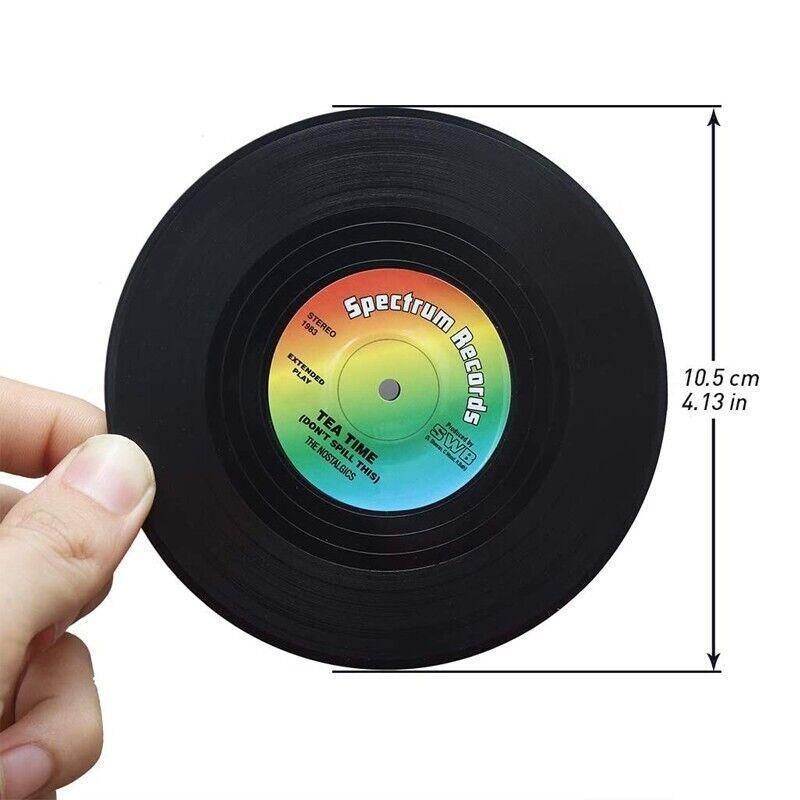 Retro Vinyl Record Drink Coasters, Set of 6