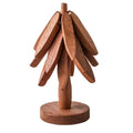 Walnut Christmas Tree Trivet with Detachable Coasters