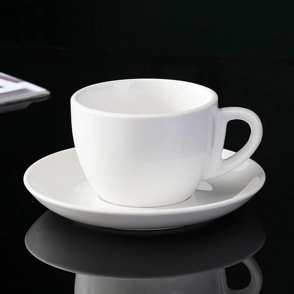 6PCS Ceramic Coffee Cup and Saucer Set Apricot Tea Cup with Ear Hotel
