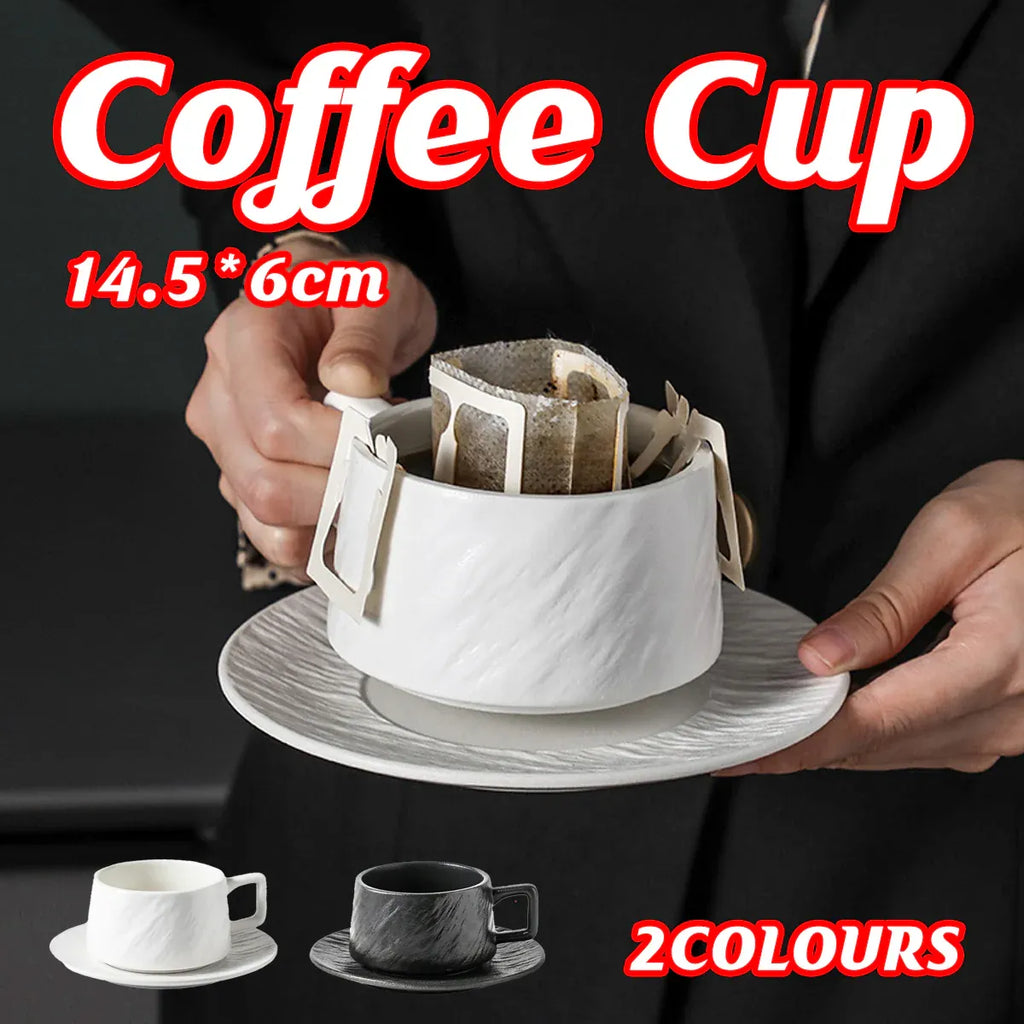 Ceramic Coffee Cup and Saucer Set