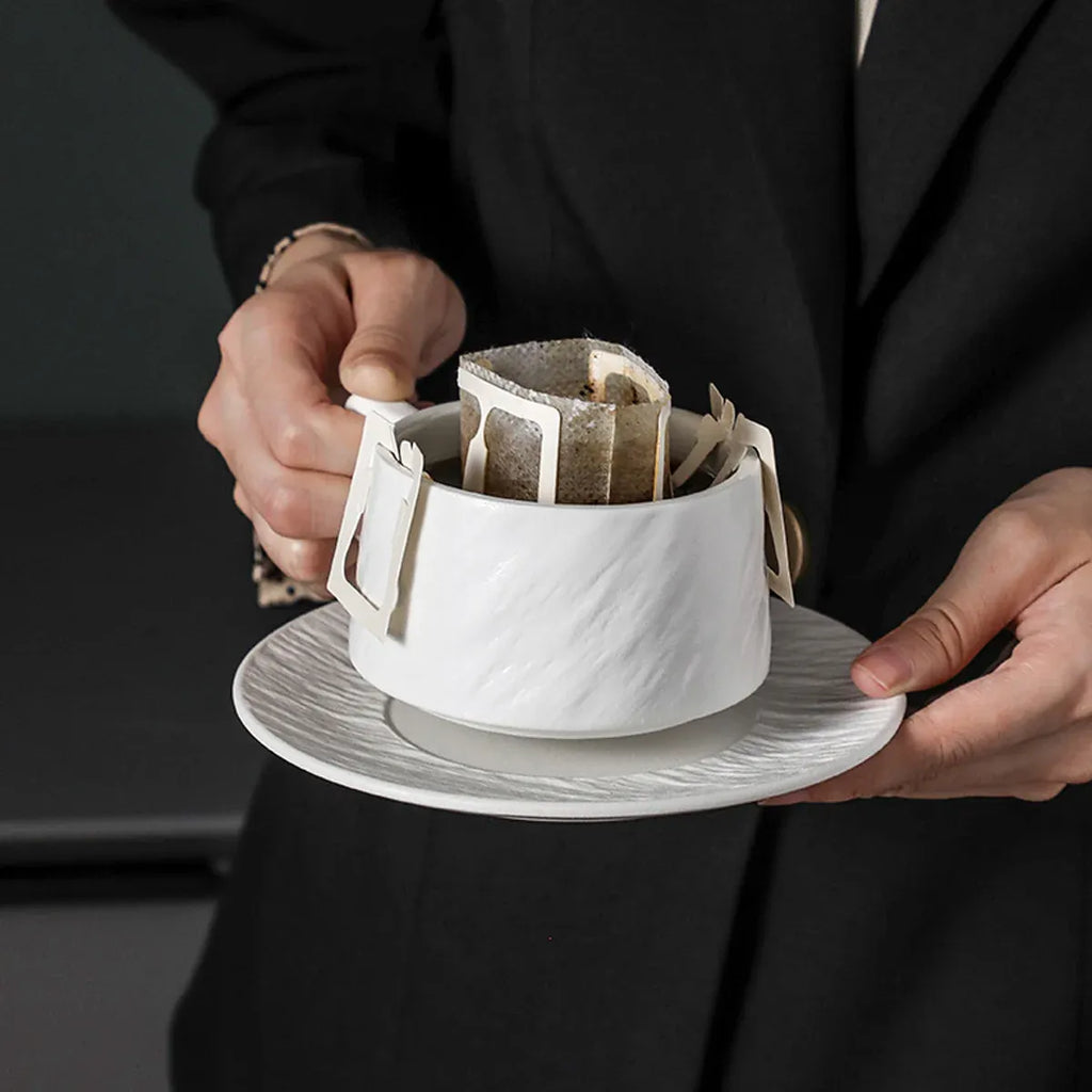 Ceramic Coffee Cup and Saucer Set