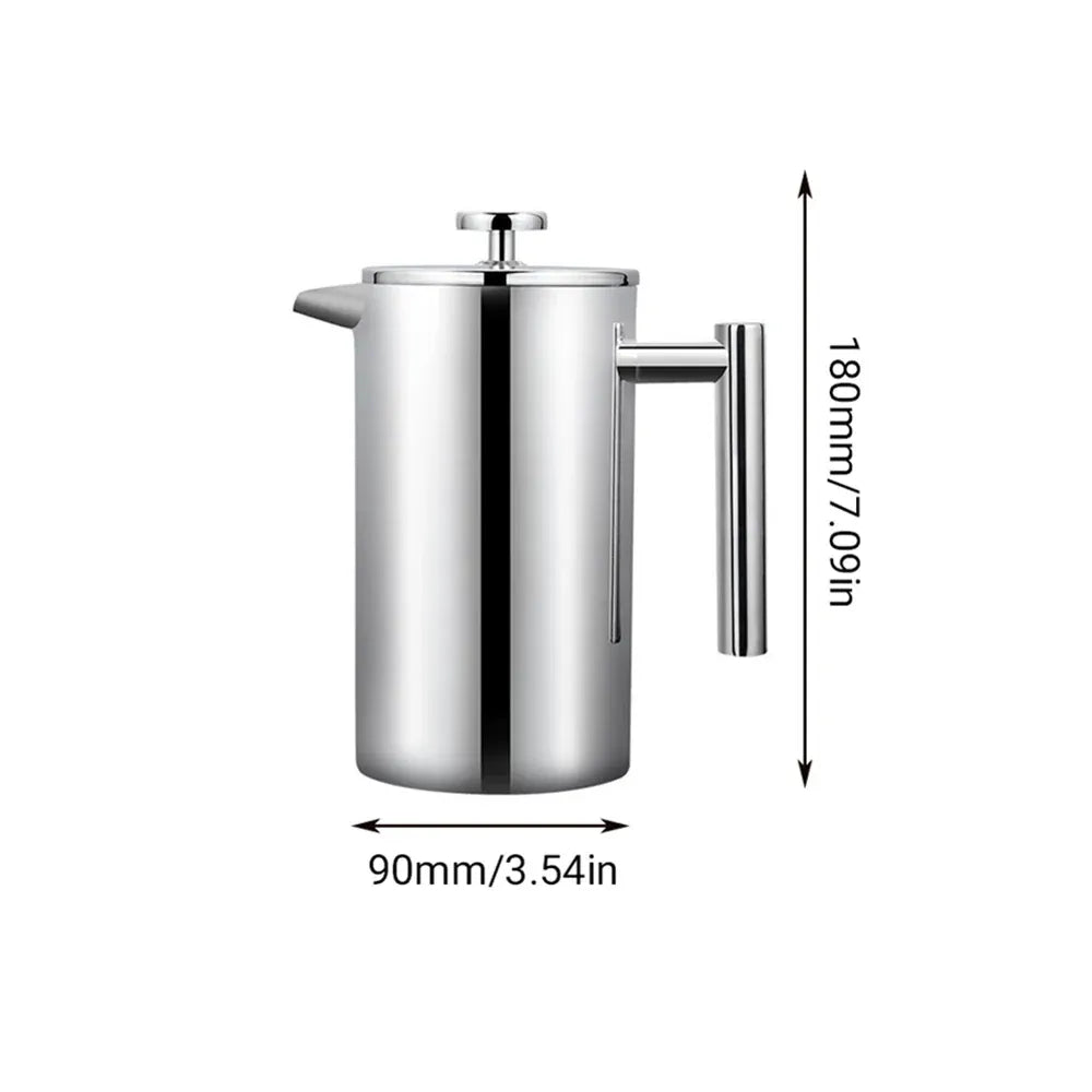 Stainless Steel French Press Coffee Pot, 600 ml