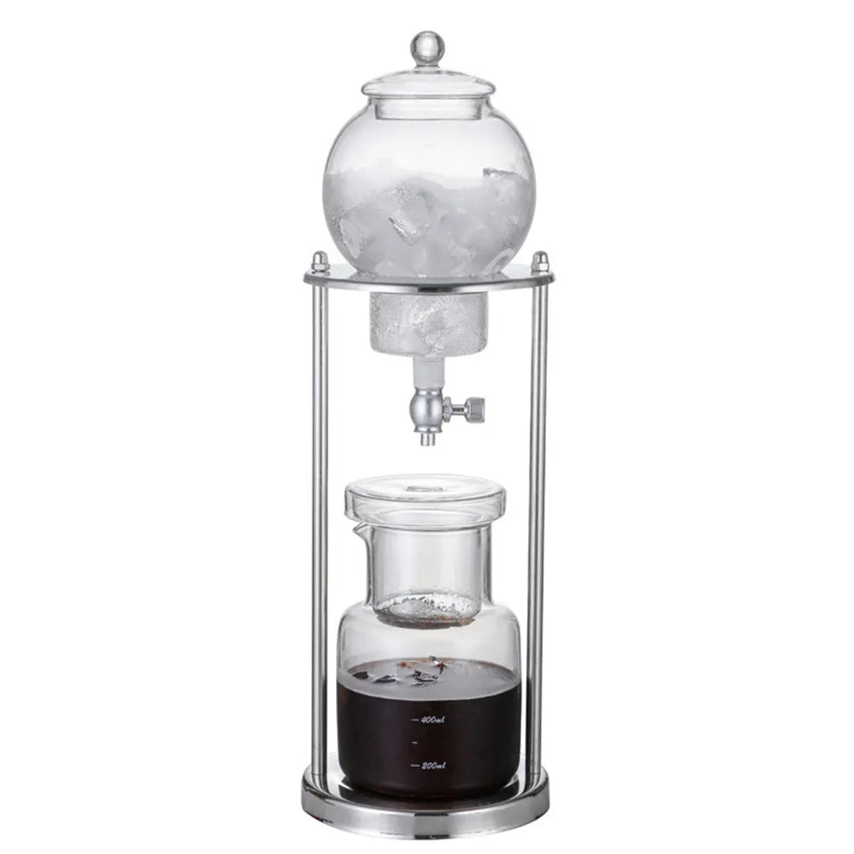 Glass Cold Drip Coffee Maker with Stainless Steel Stand, 600 ml