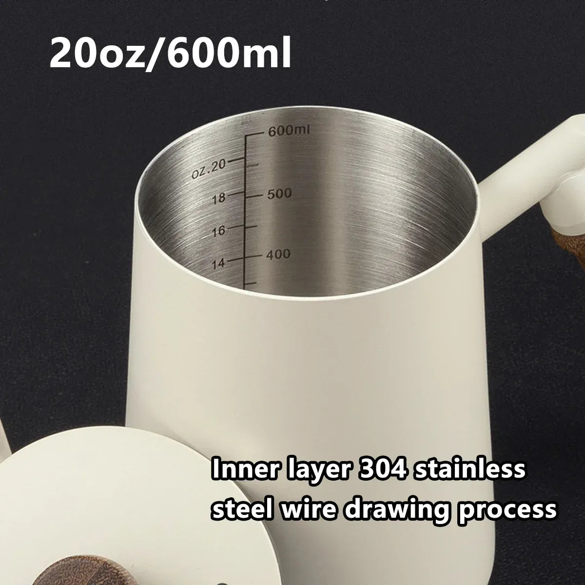 Stainless Steel Gooseneck Pour Over Coffee Kettle, 600 ml
