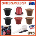 Reusable Coffee Capsules for Nespresso Machines, 6 Pack