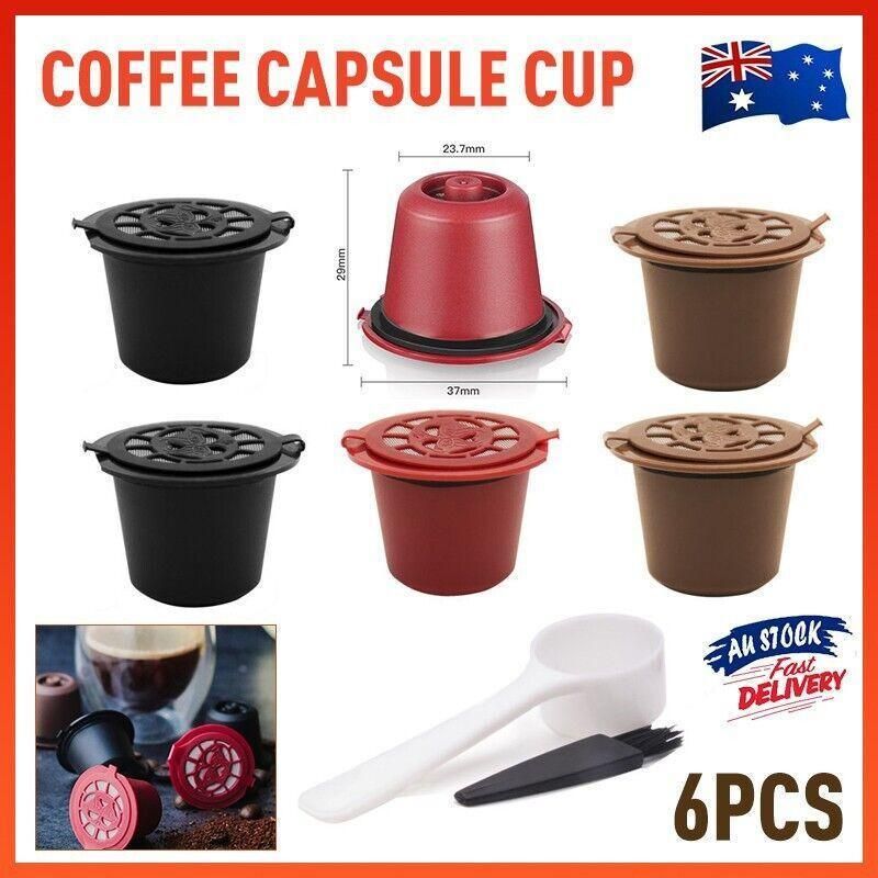 Reusable Coffee Capsules for Nespresso Machines, 6 Pack