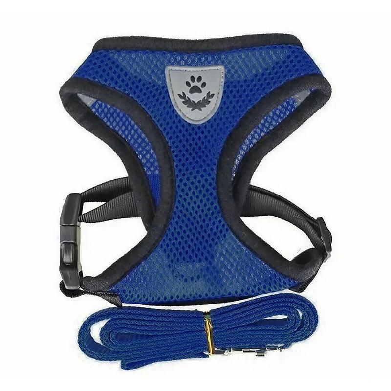 Soft Mesh Dog Harness Vest with Lead, M or L