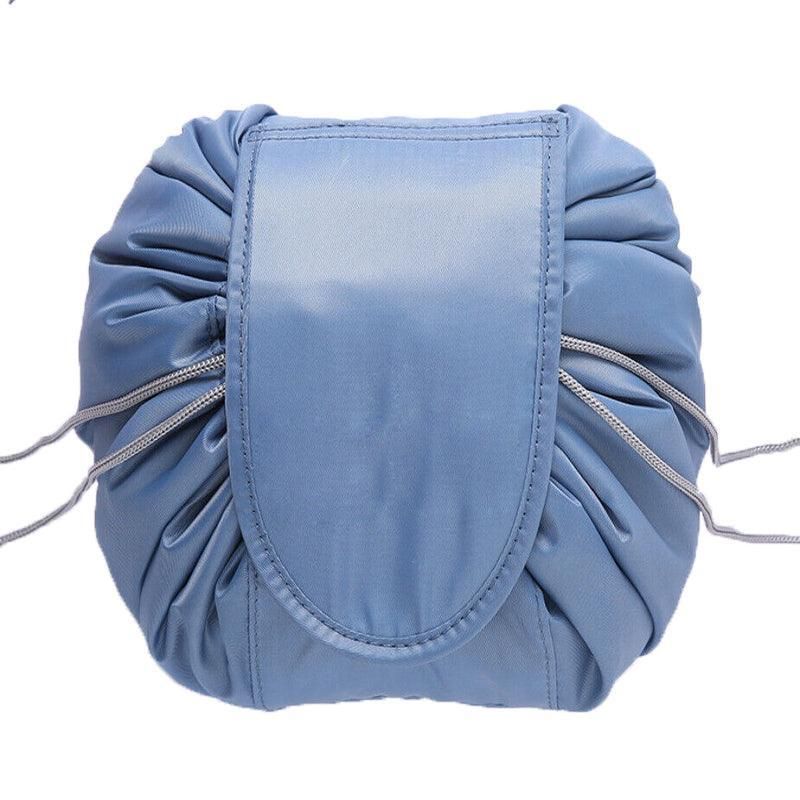 Drawstring Makeup Bag That Opens Flat, 53 x 53 cm, Blue
