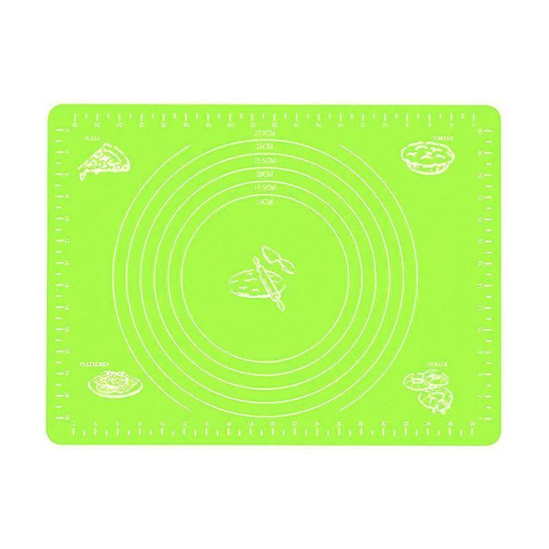 Green Reusable Non-Stick Silicone Rolling Dough Mat Cake Pastry Baking Fondant Sheet
