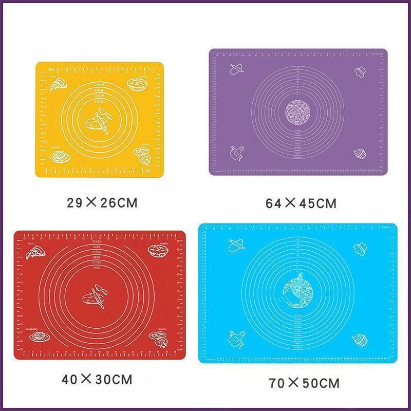 Green Reusable Non-Stick Silicone Rolling Dough Mat Cake Pastry Baking Fondant Sheet