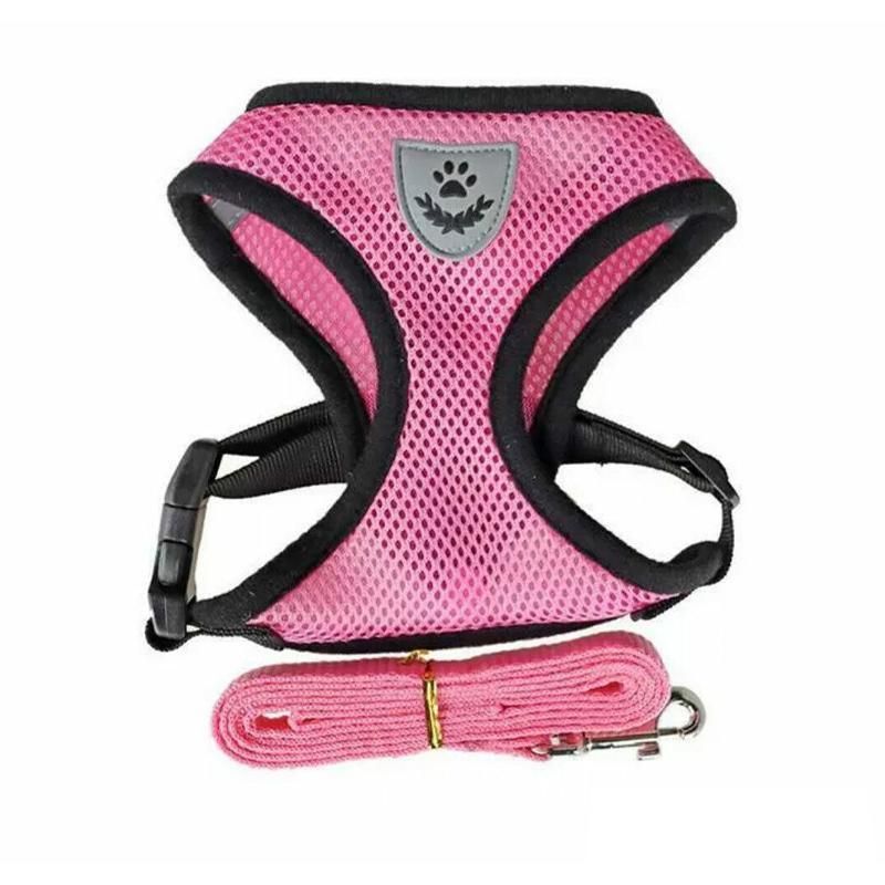 Soft Mesh Dog Harness Vest with Lead, M or L