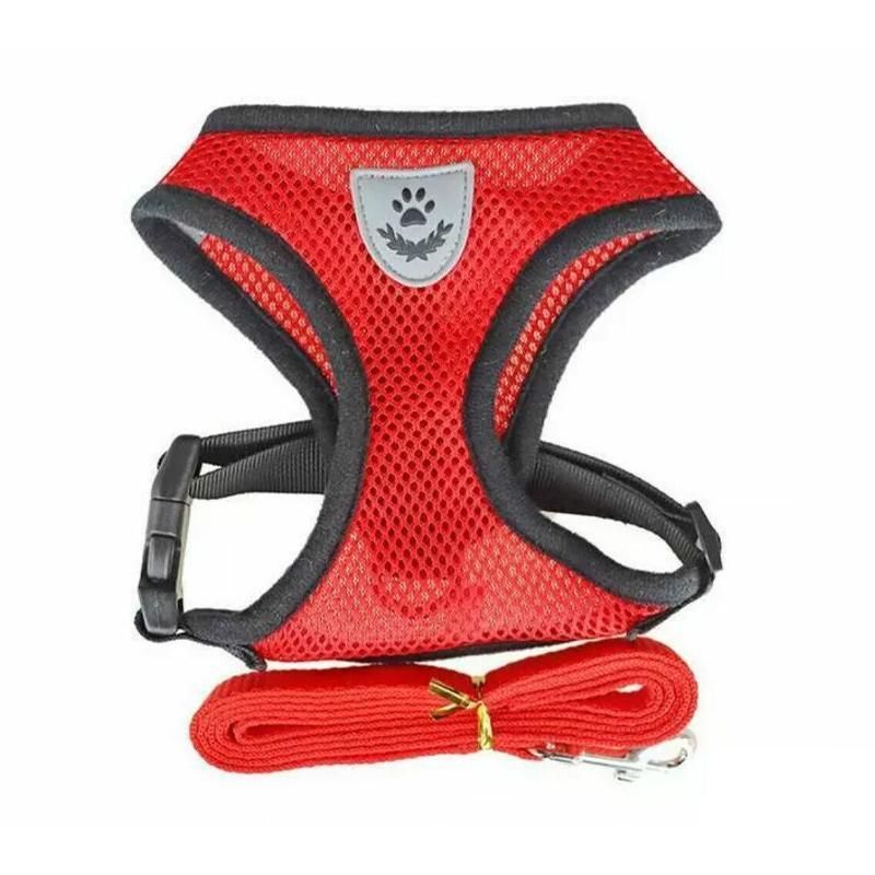 Soft Mesh Dog Harness Vest with Lead, M or L