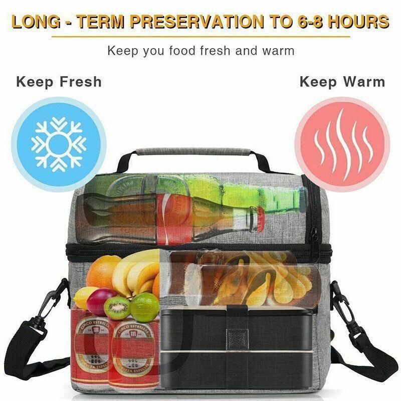 Insulated Lunch Bag Box Tote Cooler For Women Men Hot Cold Food