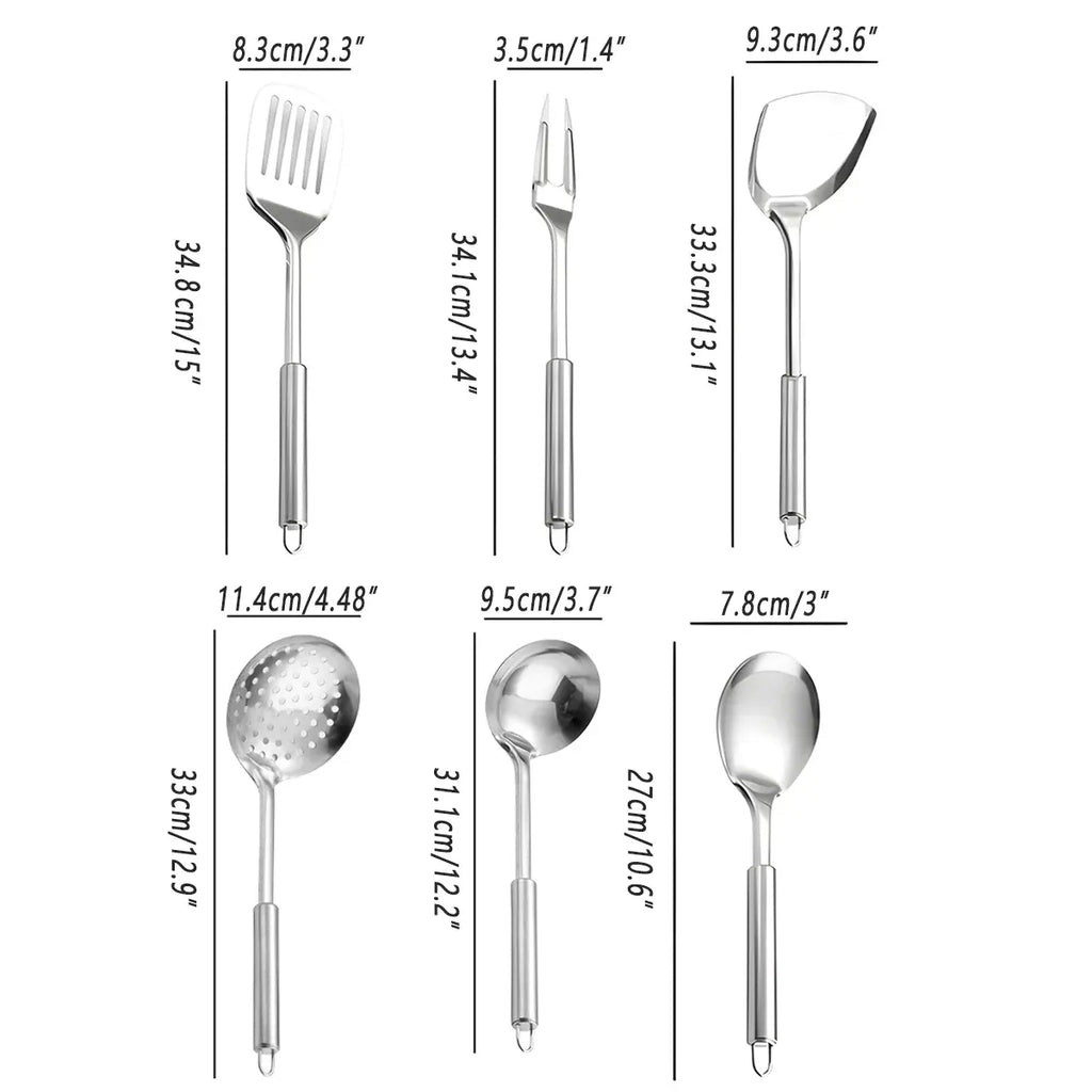 Stainless Steel Kitchen Utensil Set, 6 Pieces