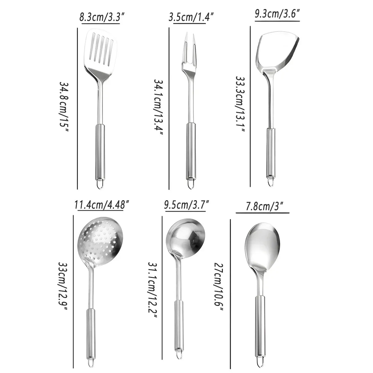 Stainless Steel Kitchen Utensil Set, 6 Pieces