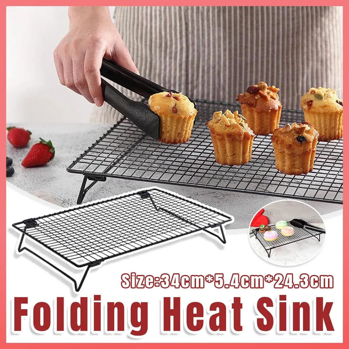 Collapsible Non-Stick Cake Cooling Rack, 34 x 24.3 cm