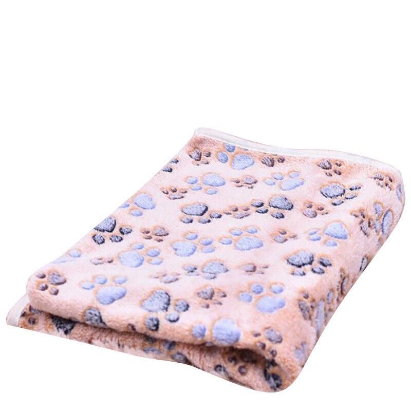 Large Size Pet Mat Paw Print Cat Dog Puppy Fleece Soft Pet Blanket