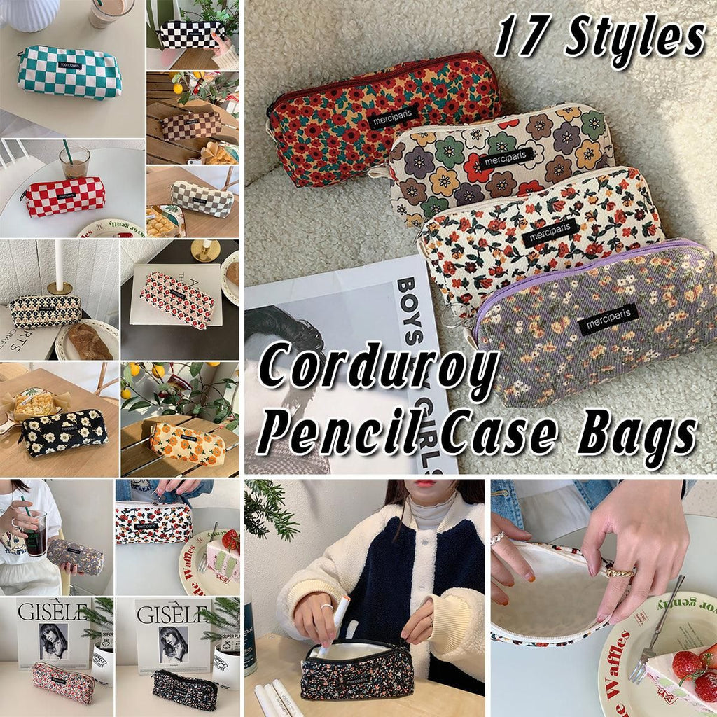 Corduroy Pencil Case Organiser, 20 x 7 x 4.5 cm