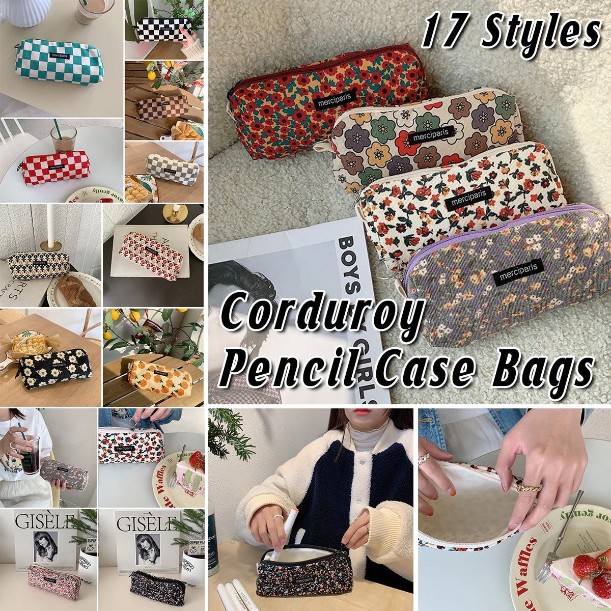 Corduroy Pencil Case Organiser, 20 x 7 x 4.5 cm