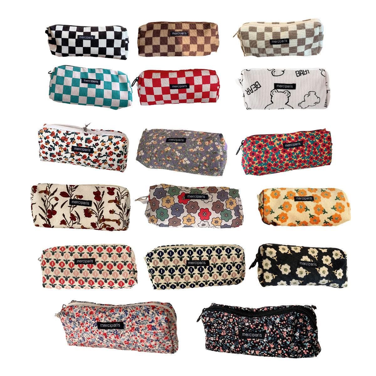 Corduroy Pencil Case Organiser, 20 x 7 x 4.5 cm