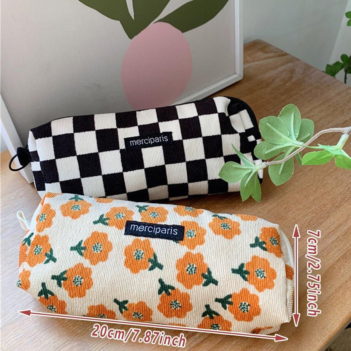 Corduroy Pencil Case Organiser, 20 x 7 x 4.5 cm