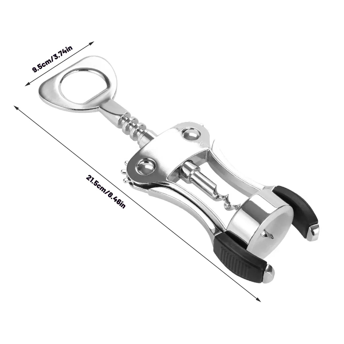 Zinc Alloy Winged Corkscrew with Cap Lifter