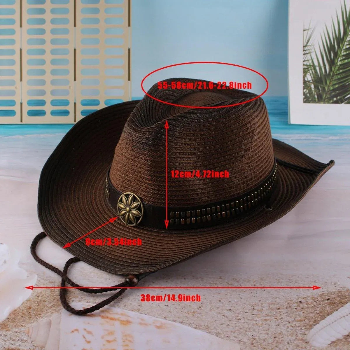 Outdoor Western Cowboy Hat Unisex Straw Hat Visor Hats Big Wide