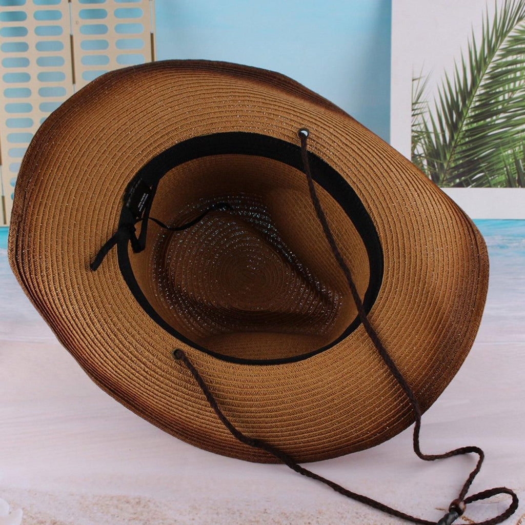 Outdoor Western Cowboy Hat Unisex Straw Hat Visor Hats Big Wide