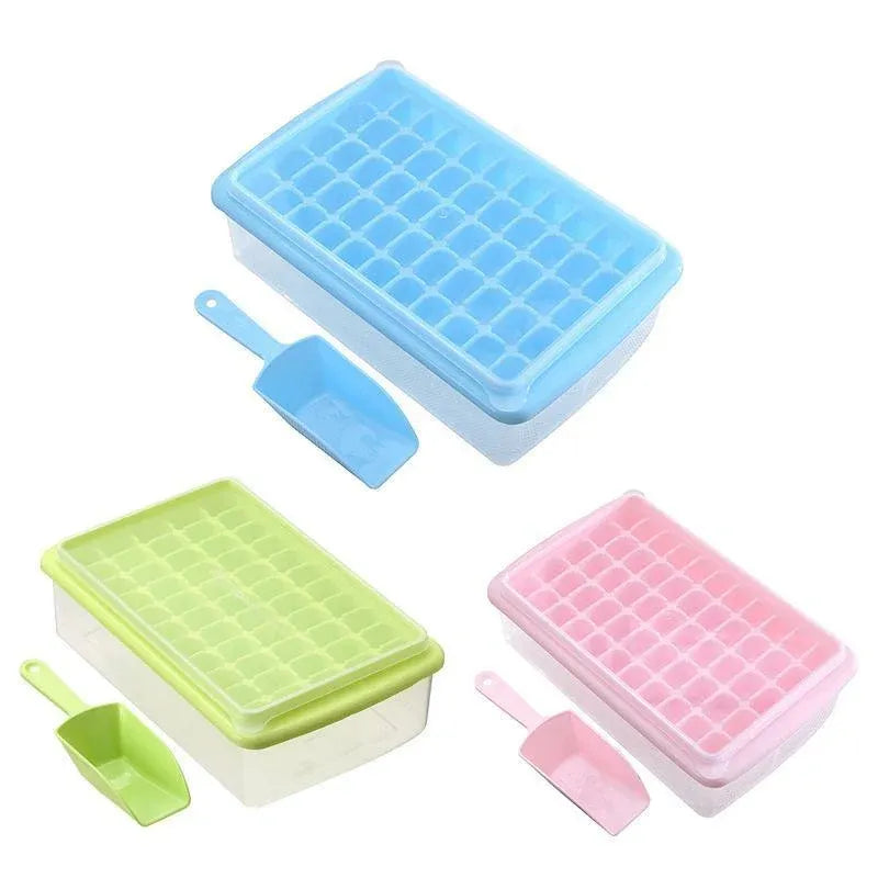 55 Cube Ice Tray Set with Lid, Storage Bin and Scoop