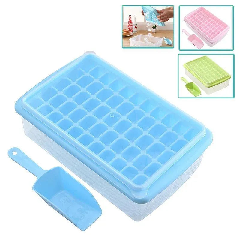 55 Cube Ice Tray Set with Lid, Storage Bin and Scoop