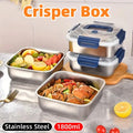 Aimall 1800 ml Stainless Steel Lunch Box, Silver and Blue, showing the options available