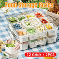 2pcs Salad Box Portable Sealed Bento Box Transparent Fruit Storage 12