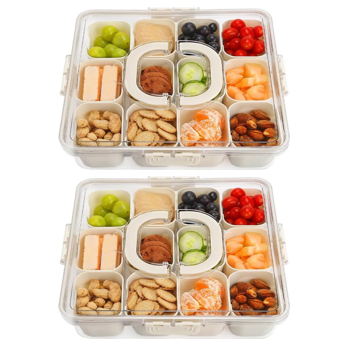 2pcs Salad Box Portable Sealed Bento Box Transparent Fruit Storage 12