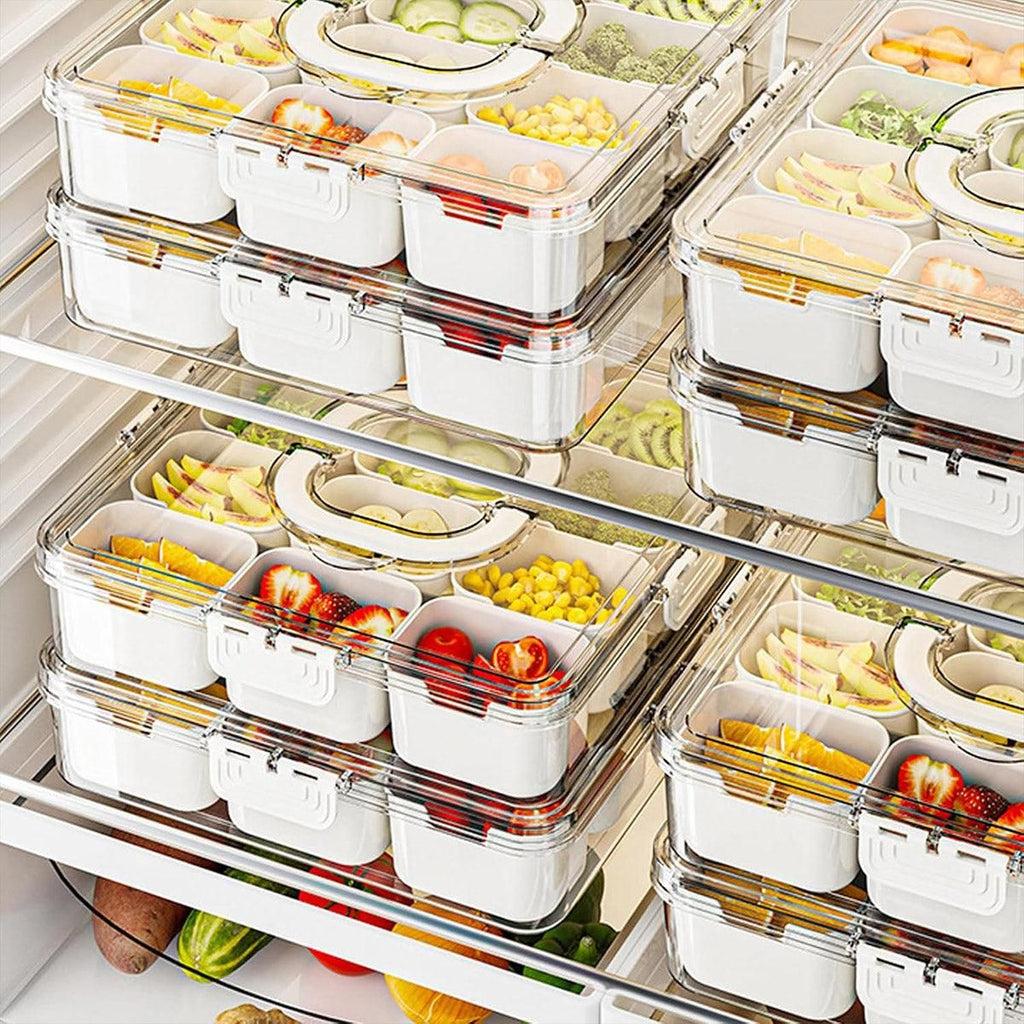 2pcs Salad Box Portable Sealed Bento Box Transparent Fruit Storage 12