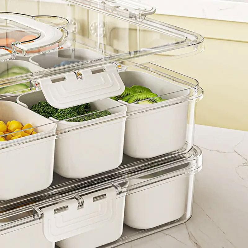 2pcs Salad Box Portable Sealed Bento Box Transparent Fruit Storage 12