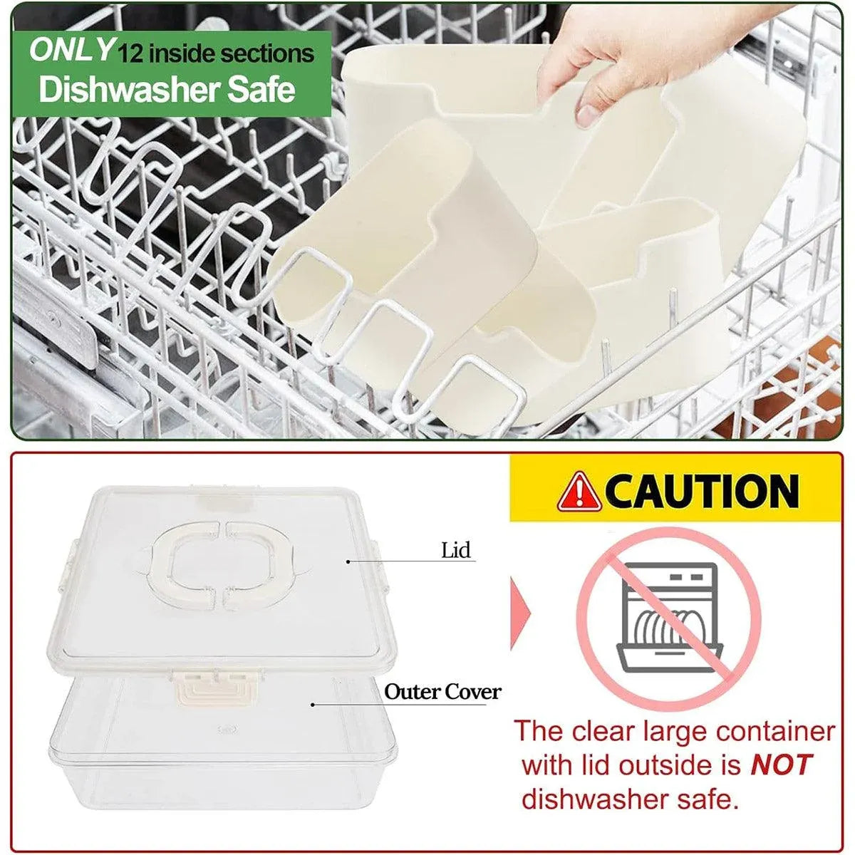 2pcs Salad Box Portable Sealed Bento Box Transparent Fruit Storage 12