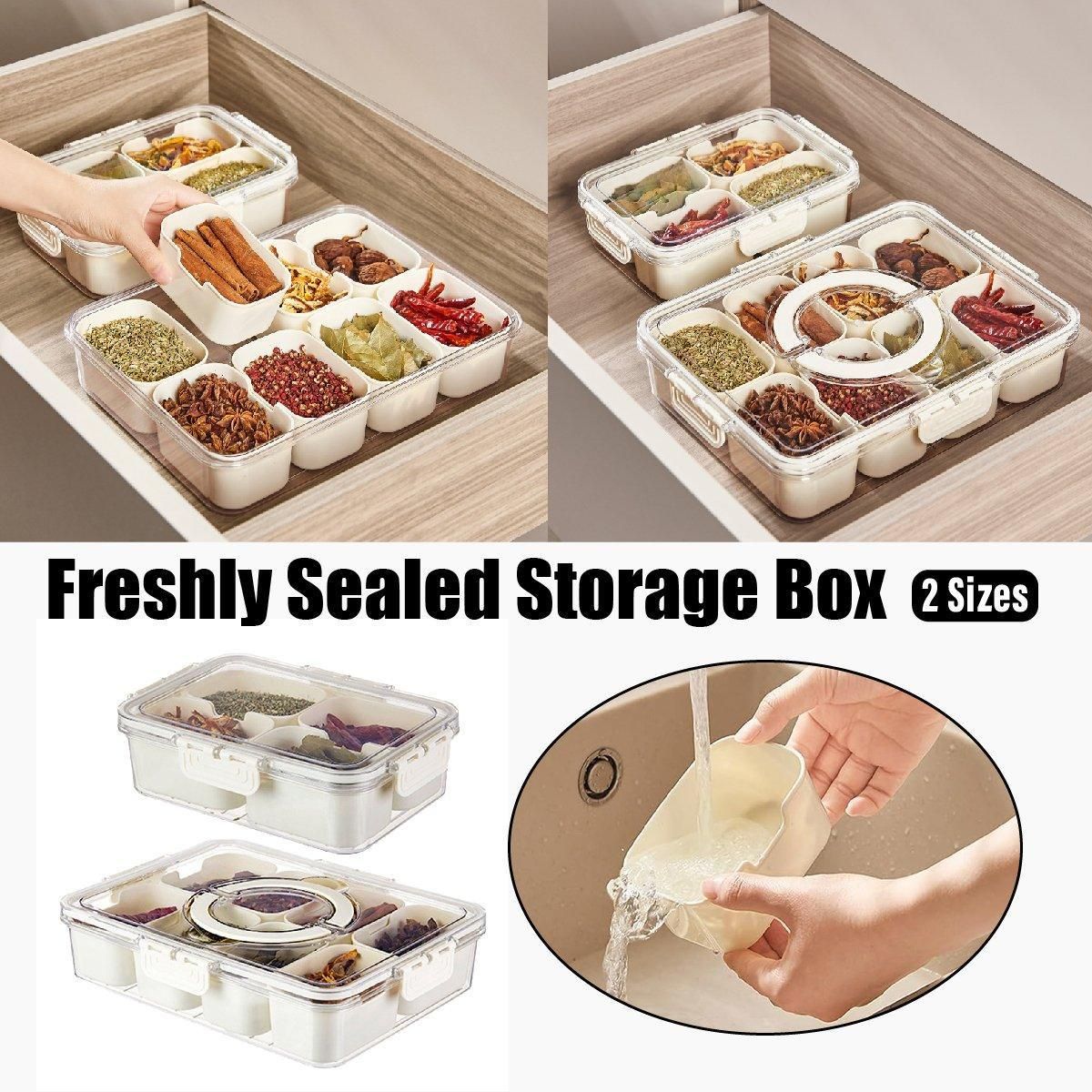Food Grade Airtight Storage Box Portable Multi-compartment