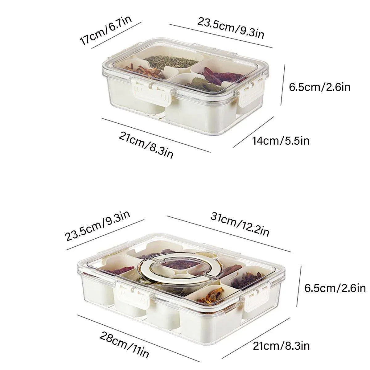 Food Grade Airtight Storage Box Portable Multi-compartment