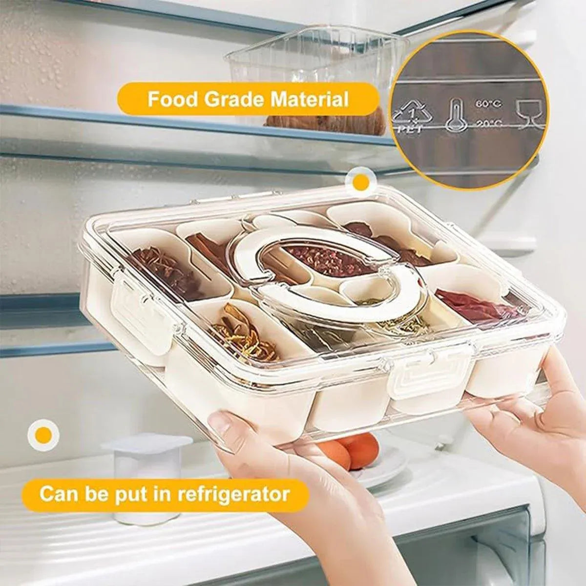 Food Grade Airtight Storage Box Portable Multi-compartment