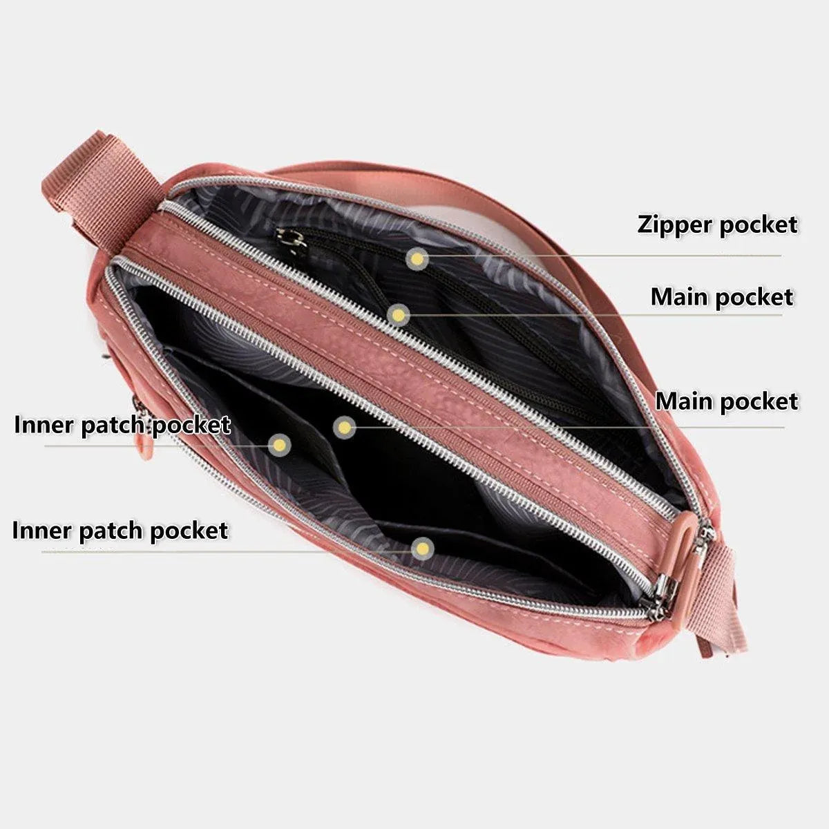 Ladies Large Capacity Crossbody Bag Single Shoulder Small Square