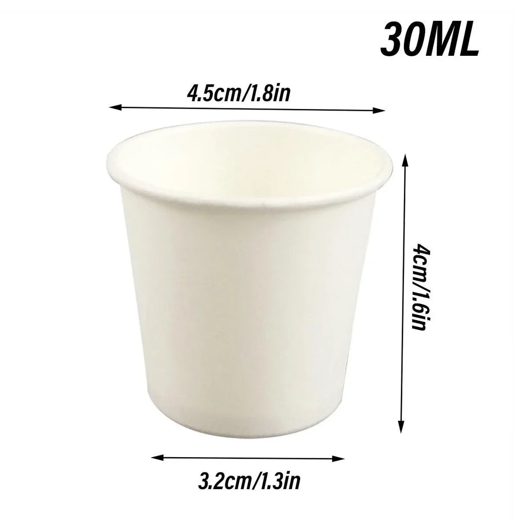 Small White Paper Tasting Cups, 100 Pack, 30 ml