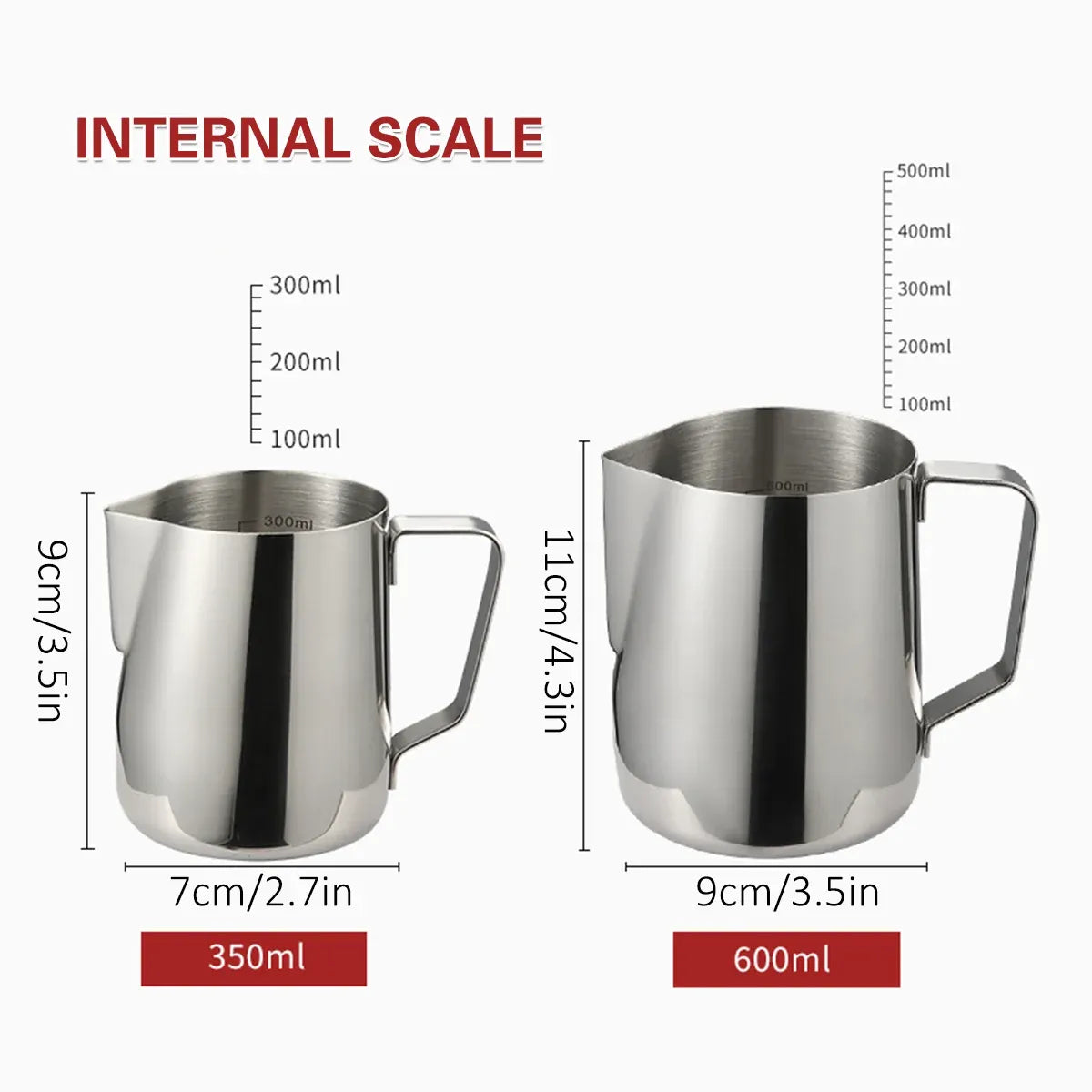 Stainless Steel Milk Frothing Jug for Latte Art, 350 ml
