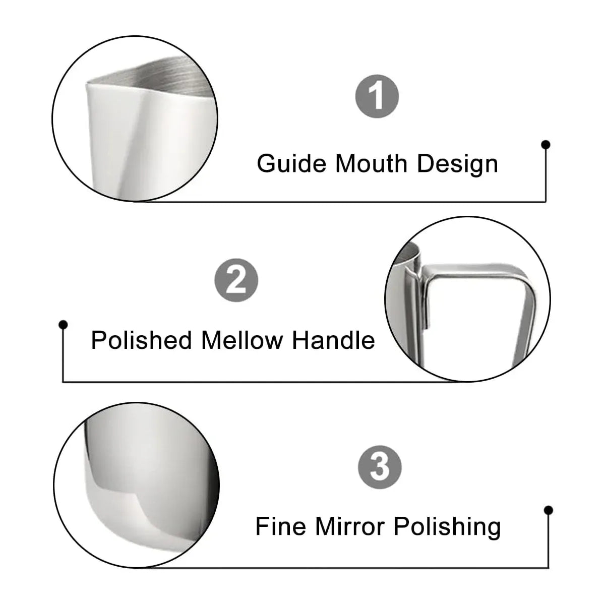 Stainless Steel Milk Frothing Jug for Latte Art, 350 ml
