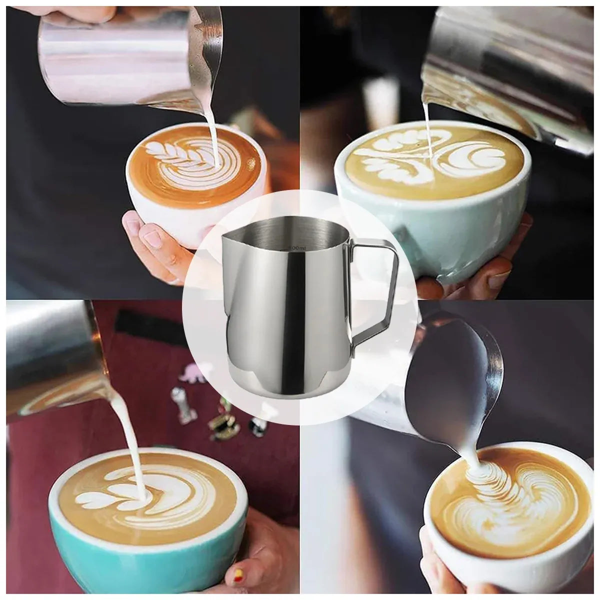 Stainless Steel Milk Frothing Jug for Latte Art, 350 ml