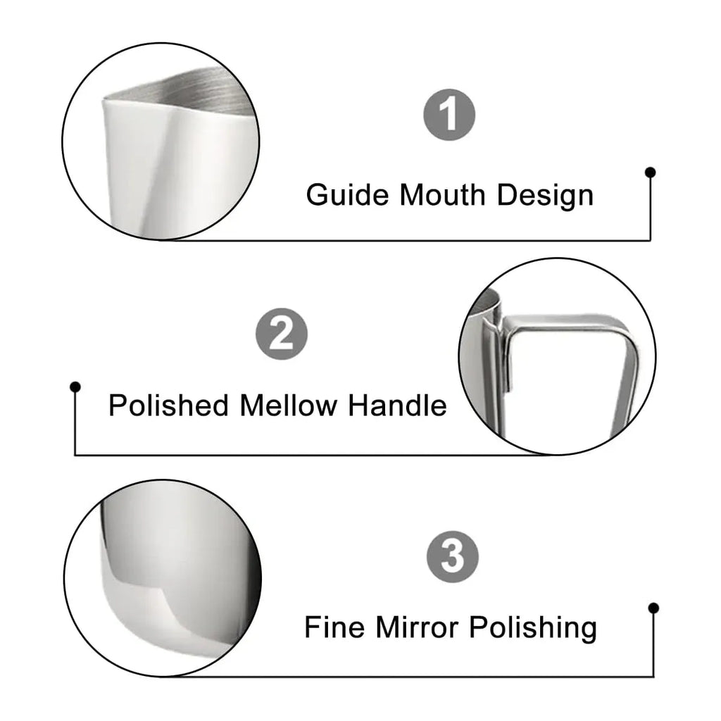 Stainless Steel Milk Frothing Jug for Latte Art, 600 ml