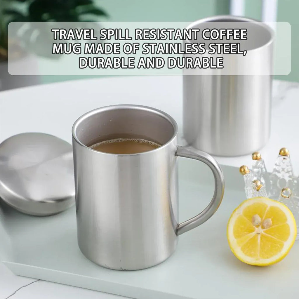 Double Wall Insulated Stainless Steel Cup with Lid, 400 ml