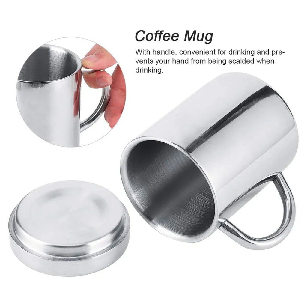 Double Wall Insulated Stainless Steel Cup with Lid, 400 ml