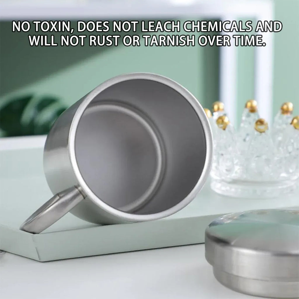 Double Wall Insulated Stainless Steel Cup with Lid, 400 ml