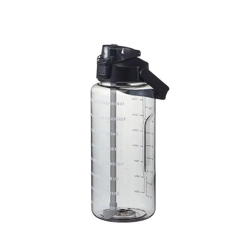 2L Water Bottle Straw Cup Motivational Drink Flask With Time
